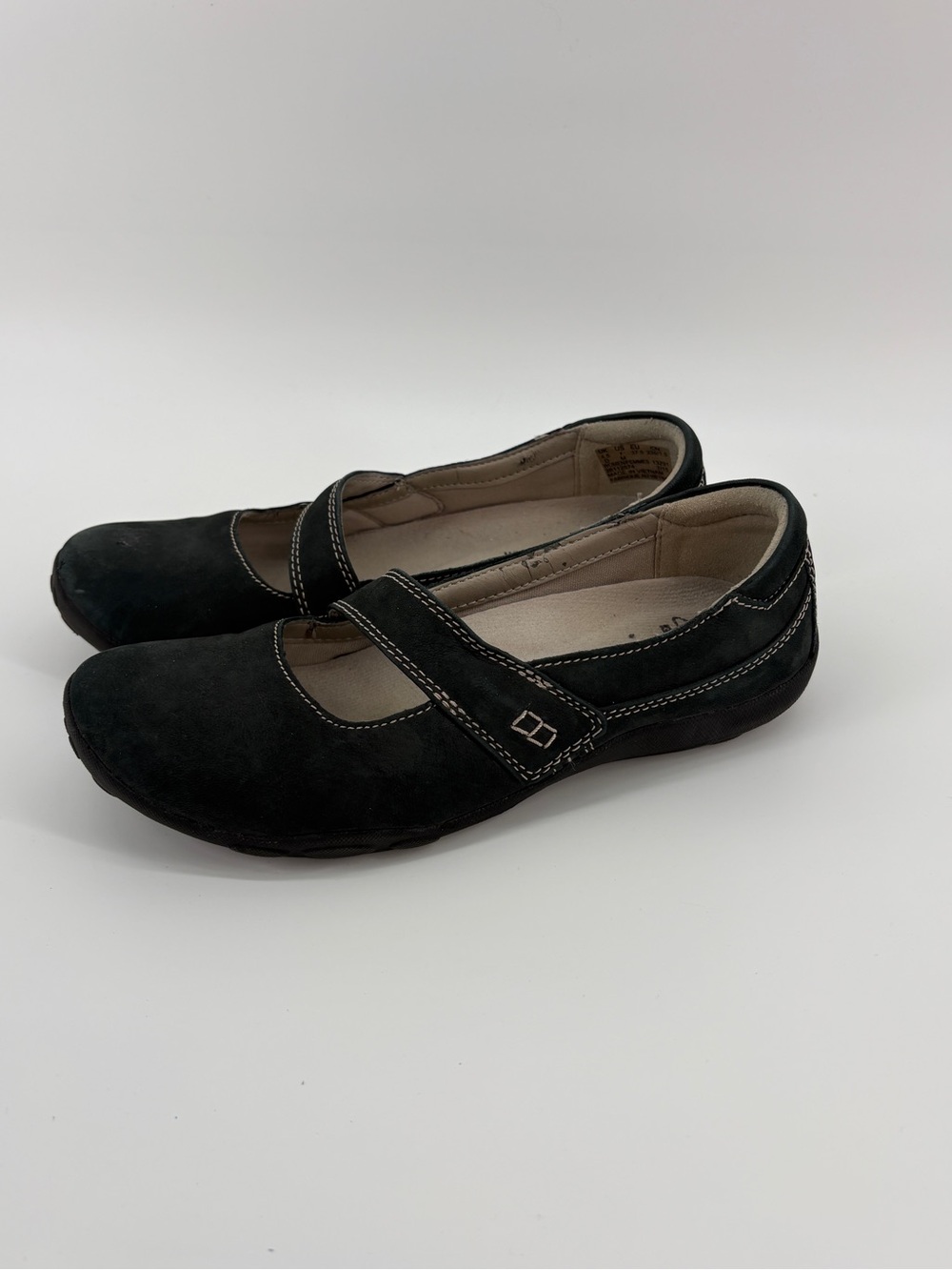 Clarks Cushion Soft Mary Jane Flats Black Leather Women’s Size 7 M